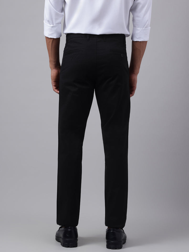 Men Black Casual Trousers Bold Look Supreme Comfort
