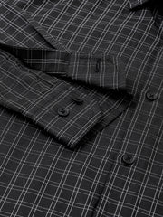 Men Black Regular Fit Checkered Formal Shirt