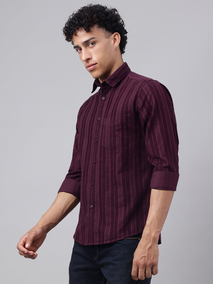 Men Wine Casual Shirt Bold Color Supreme Comfort
