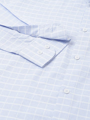 Men Sky Regular Fit Checkered Formal Shirt