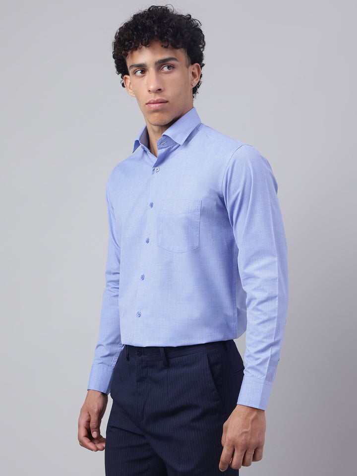 Men Blue Full Sleeve Formal Shirt
