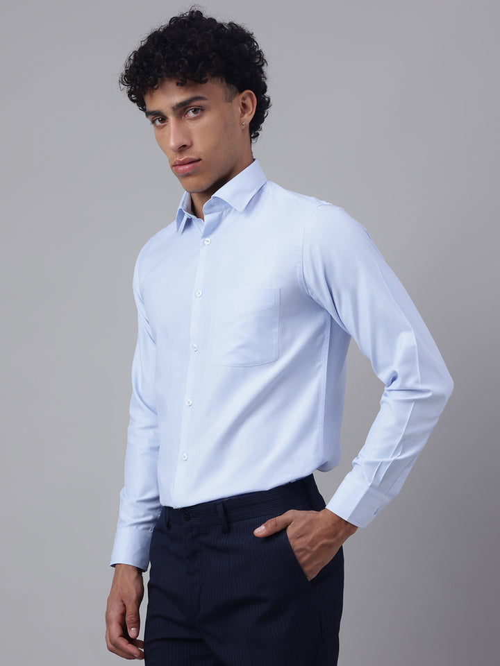 Men Sky Blue Full Sleeve Formal Shirt