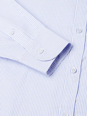 Men White Regular Fit Lining Formal Shirt
