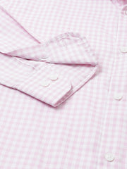 Men Pink Regular Fit Checkered Formal Shirt