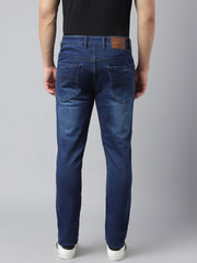 Men Indigo Slim Fit Mid Rise Clean Look Strechable Jeans