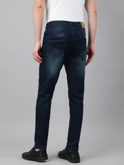 Men Dark Blue Slim Fit Mid Rise Clean Look Strechable Jeans