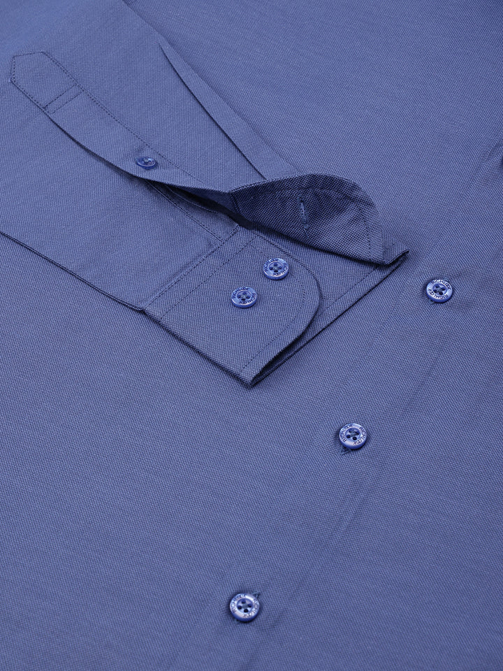 Men Ink Blue Regular Fit Solid Formal Shirt
