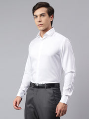 Men White Regular Fit Solid Formal Shirt