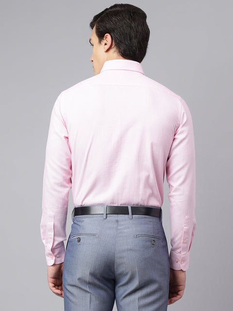 Men Pink Regular Fit Solid Formal Shirt