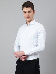 Men Sky Regular Fit Checkered Formal Shirt