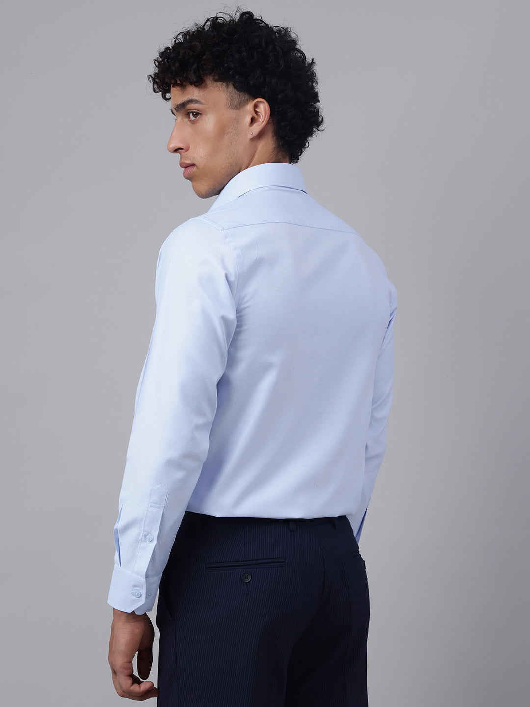 Men Sky Blue Full Sleeve Formal Shirt