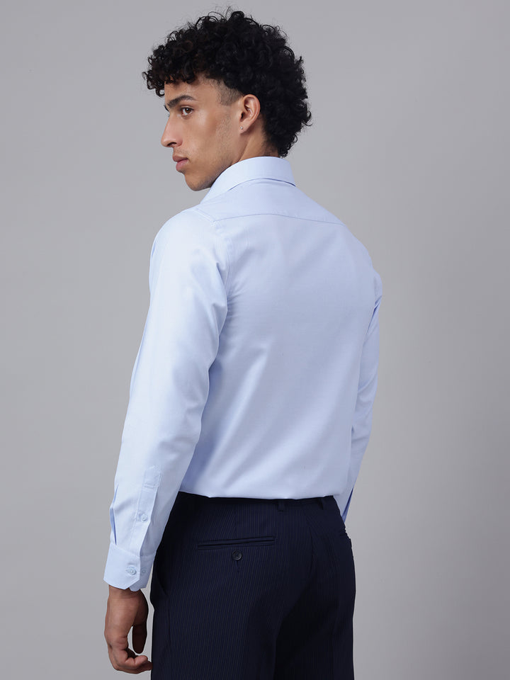 Men Sky Blue Full Sleeve Formal Shirt