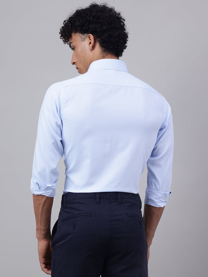 Men Sky Blue Club Wear Shirt Fresh Shine Party Ready