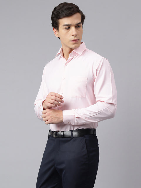 Men Pink Regular Fit Checkered Formal Shirt