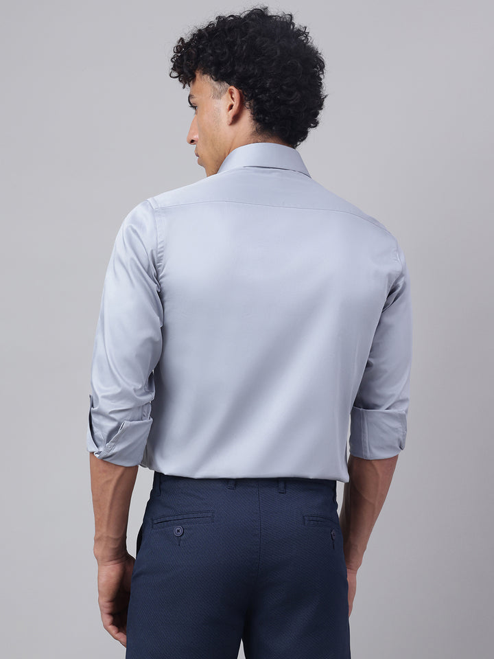 Men Grey Club Wear Shirt Sleek Shine Party Perfect