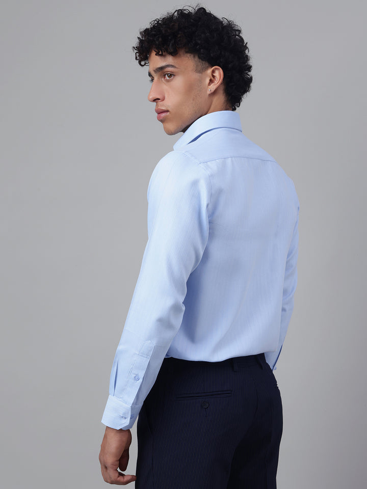 Men Powder Blue Formal Shirt Cool Tone Sharp Look