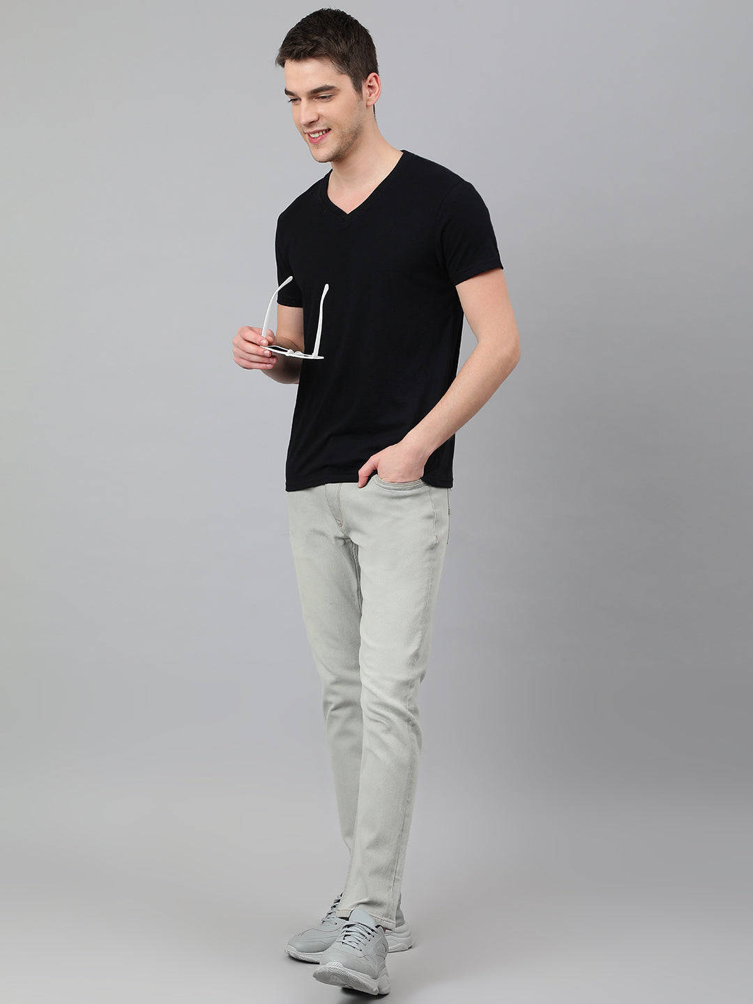 Buy Grey Slim fit jeans 2021 Exclusive Design Richlook