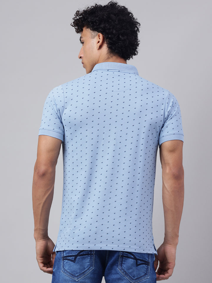 Men Sky Regular Fit Polo Neck t-shirt