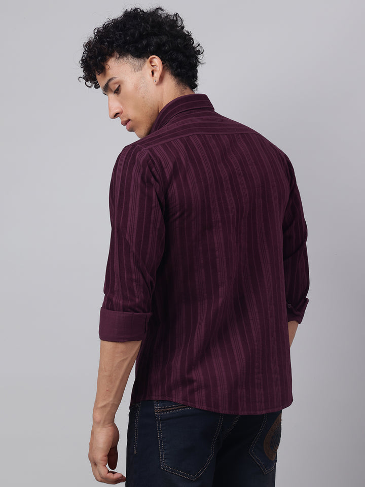 Men Wine Casual Shirt Bold Color Supreme Comfort