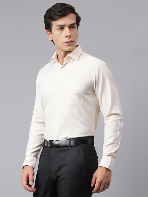 Men Yellow Regular Fit Checkered Formal Shirt