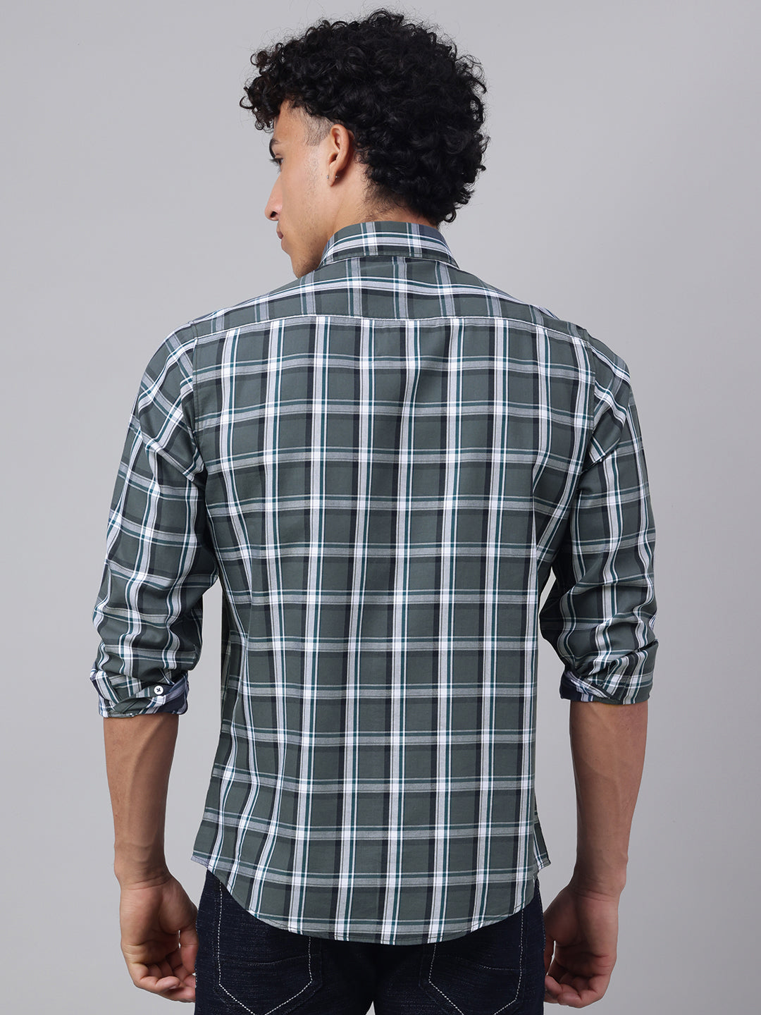 Men Grey Check Casual Shirt Classic Checks Ultimate Comfort