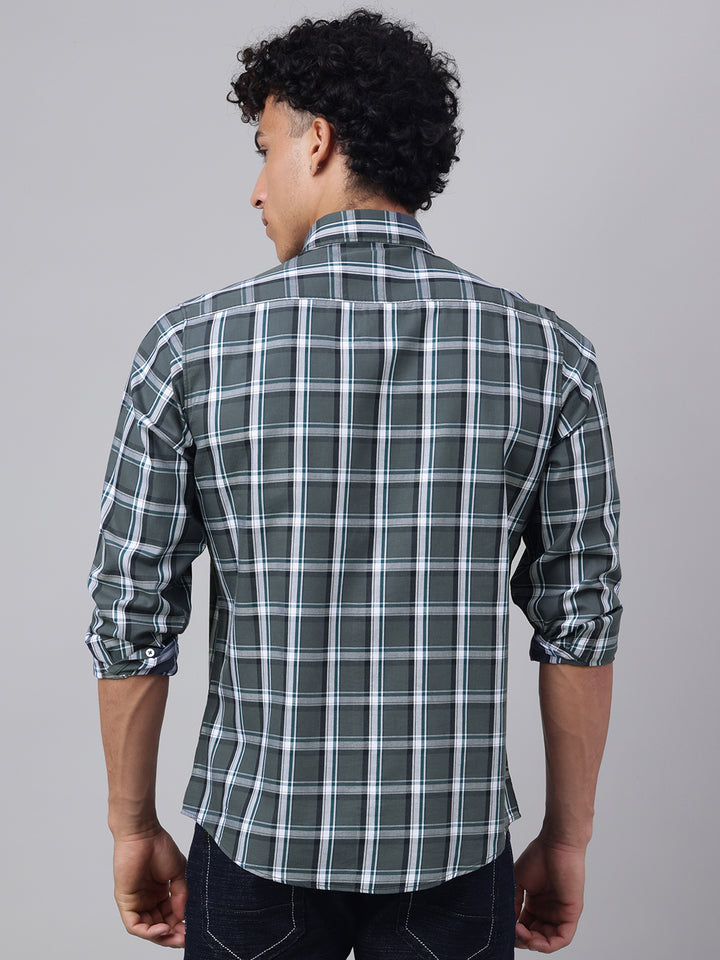 Men Grey Check Casual Shirt Classic Checks Ultimate Comfort
