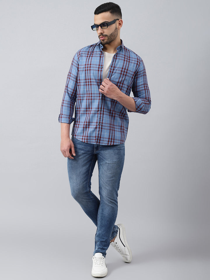 Men Mid Blue Slim Fit Mid Rise Clean Look Stretchable Jeans
