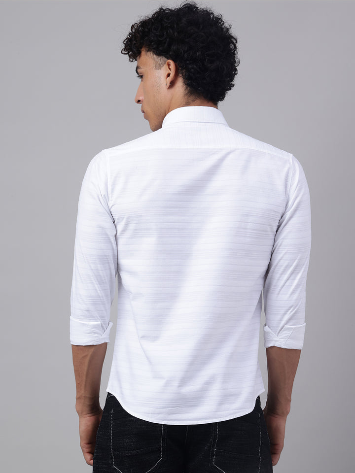 Men White Casual Shirt Fresh Look Everyday Comfort
