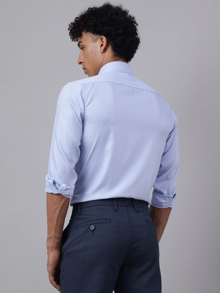 Men Sky Blue Club Wear Shirt Cool Glow Effortless Style