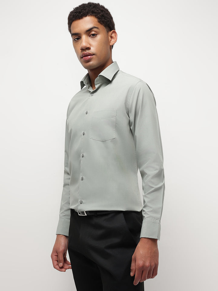 Men Sea Green Full Sleeve Formal Shirt