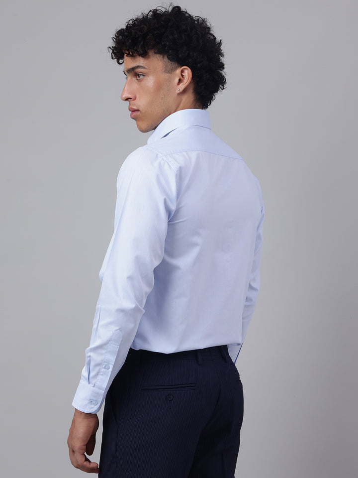 Men Sky Blue Full Sleeve Formal Shirt