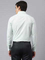 Men Light Green Regular Fit Checkered Formal Shirt