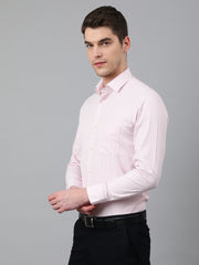Men Pink Regular Fit Striped Formal Shirt