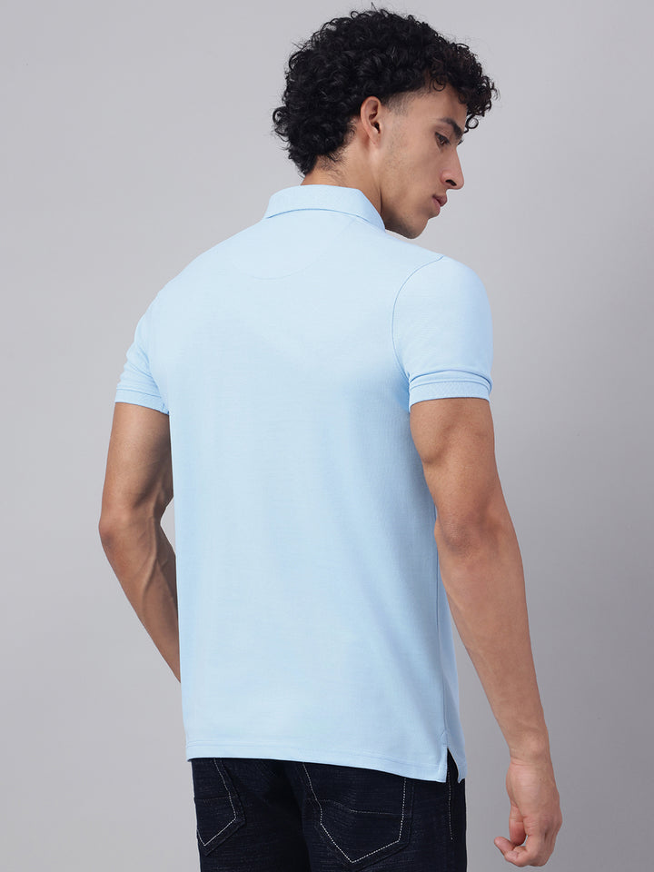 Men Sky Regular Fit Polo Neck t-shirt