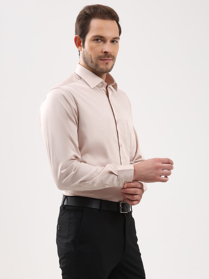 Men Solid Cotton Lycra Formal Shirt