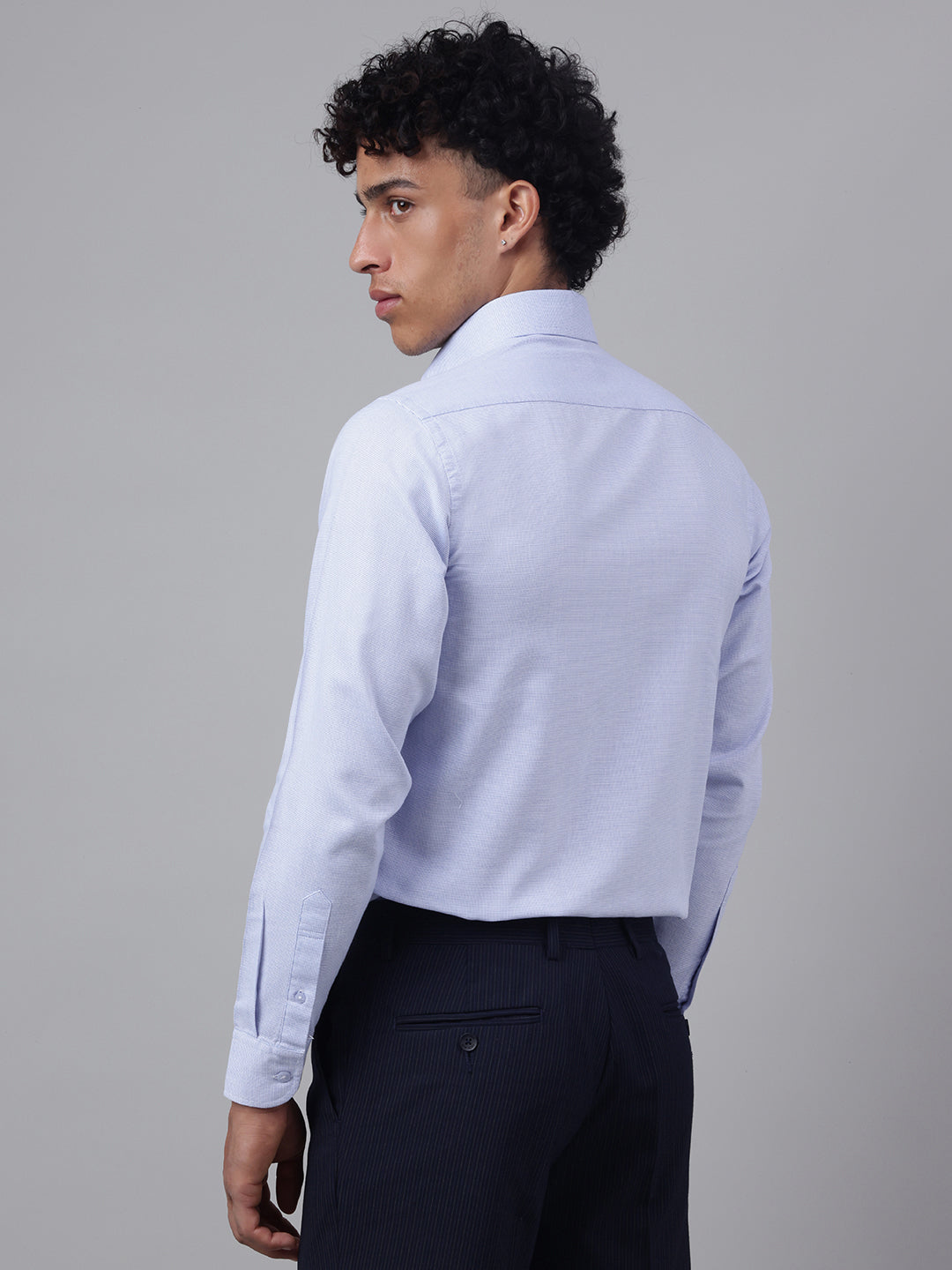 Men White Sky Full Sleeve Formal Shirt