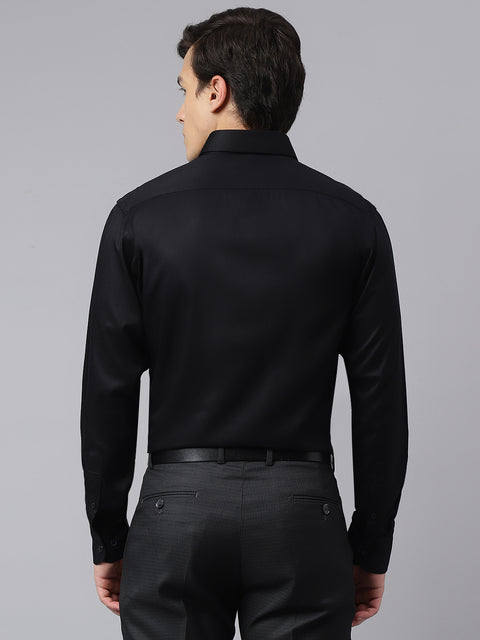 Men Black Regular Fit Solid Formal Shirt