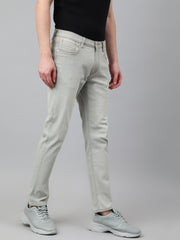 Men Grey Slim Fit Mid Rise Clean Look Strechable Jeans