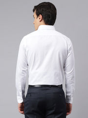 Men White Standard Fit Solid Club Wear Shirt