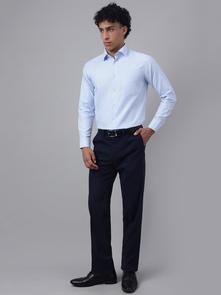 Men Sky Blue Full Sleeve Formal Shirt
