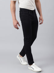 Men Black Slim Fit Mid Rise Clean Look Strechable Jeans
