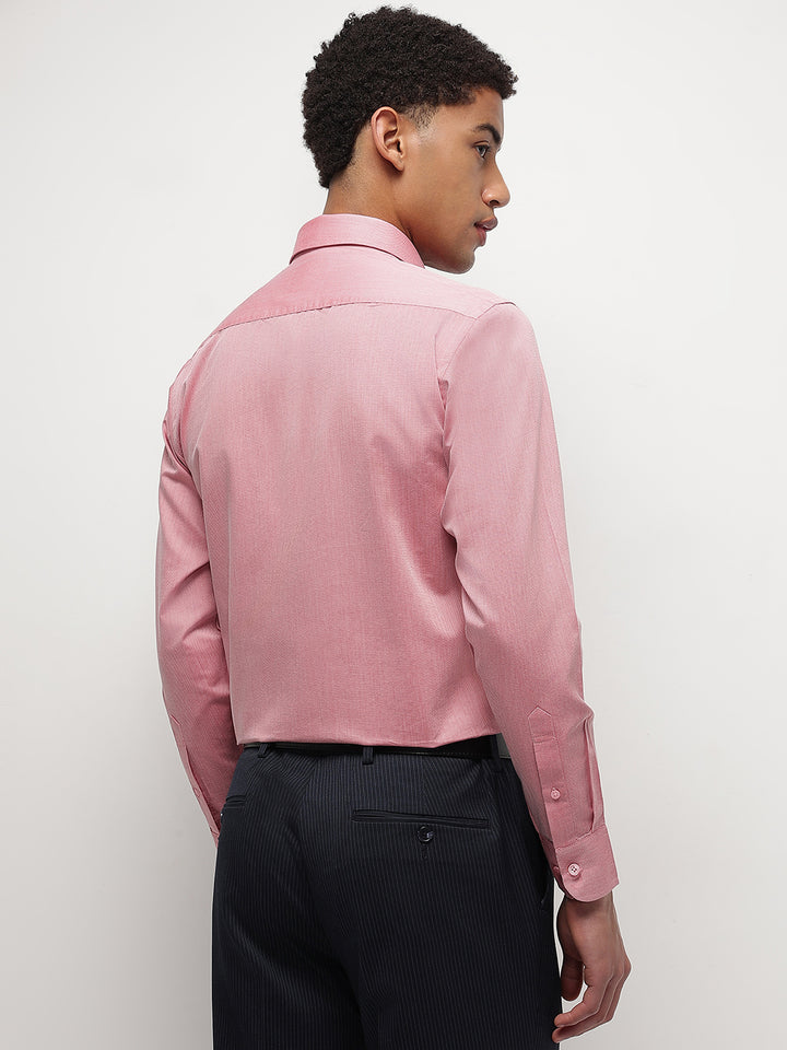 Men Red Regular Fit Solid Formal Shirt