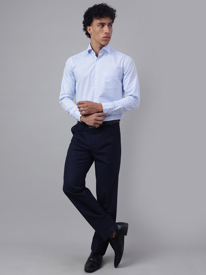 Men Sky Blue Full Sleeve Formal Shirt