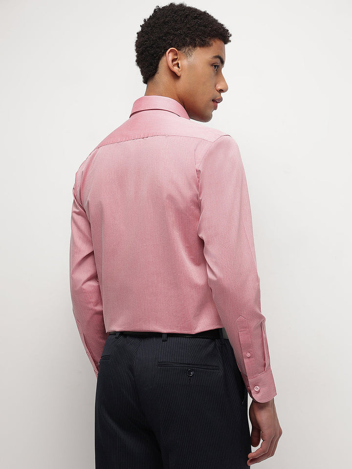 Men Red Regular Fit Solid Formal Shirt