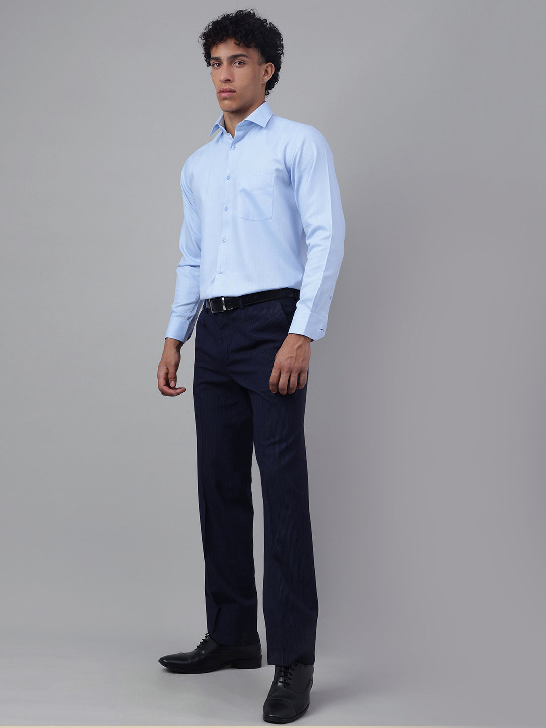 Men Powder Blue Formal Shirt Cool Tone Sharp Look