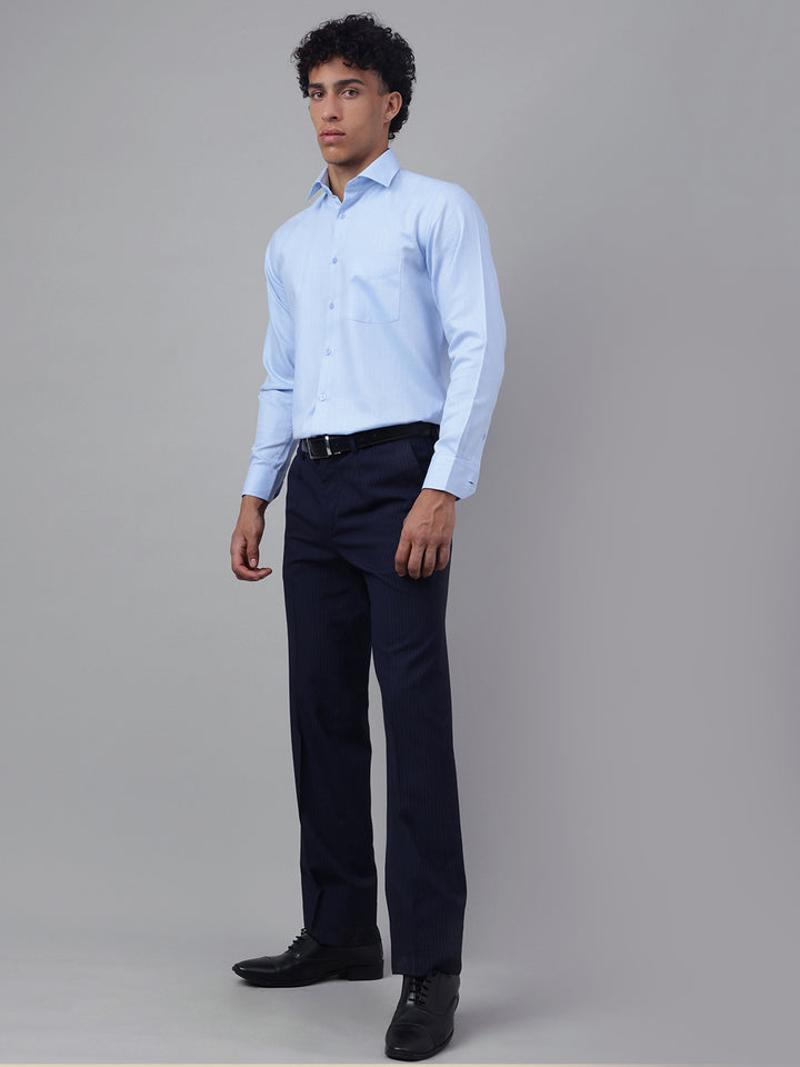 Men Powder Blue Formal Shirt Cool Tone Sharp Look