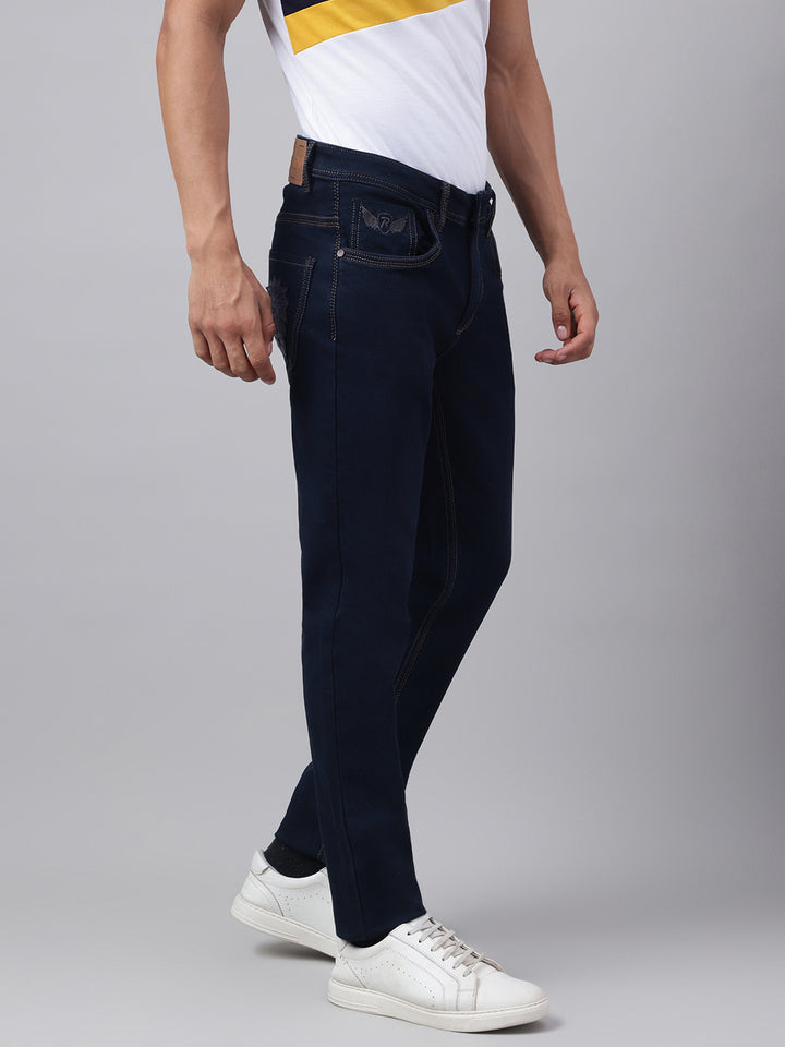 Men's Raw Blue Slim Fit Denim Jeans, Classic Fit, Modern Comfort