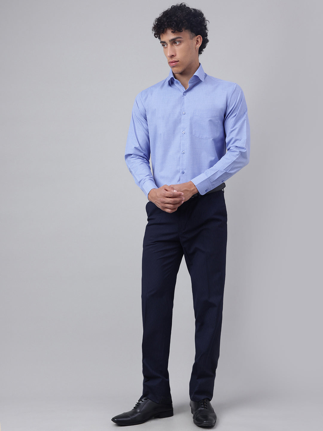 Men Blue Full Sleeve Formal Shirt