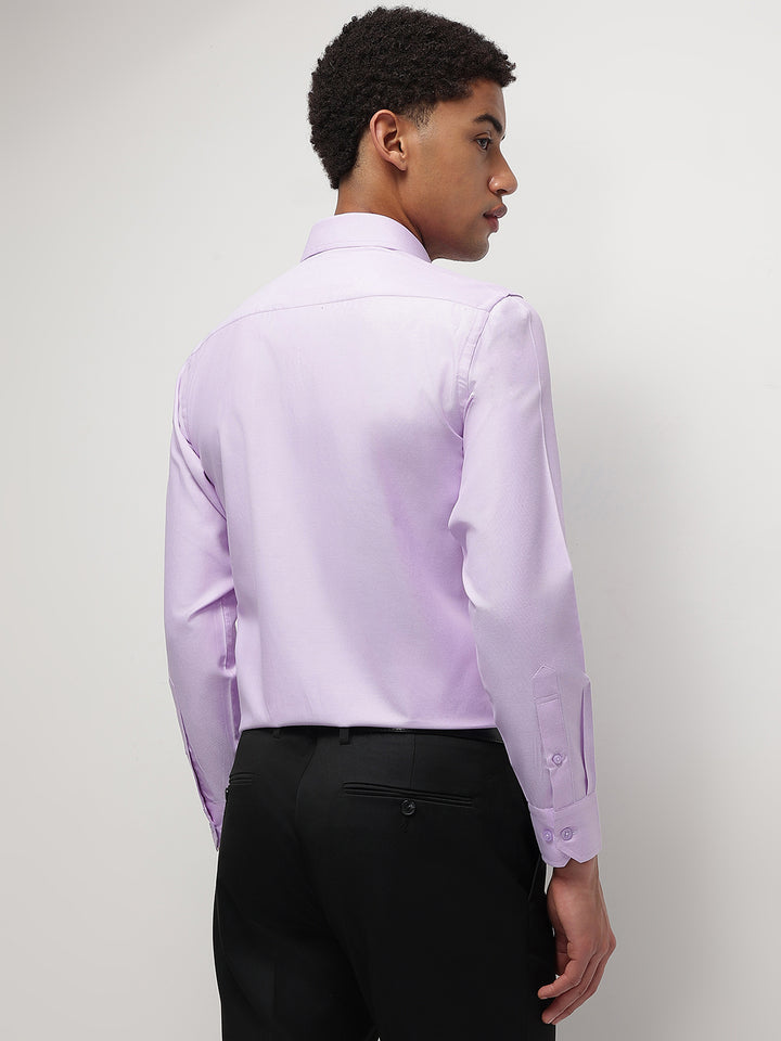 Men Lilac Full Sleeve Formal Shirt