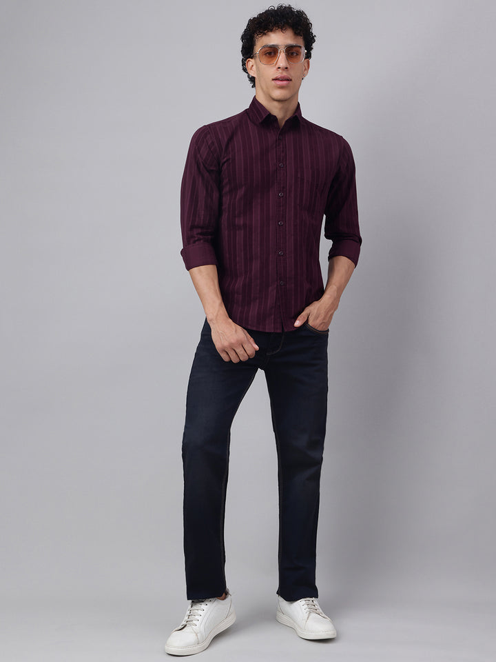 Men Wine Casual Shirt Bold Color Supreme Comfort